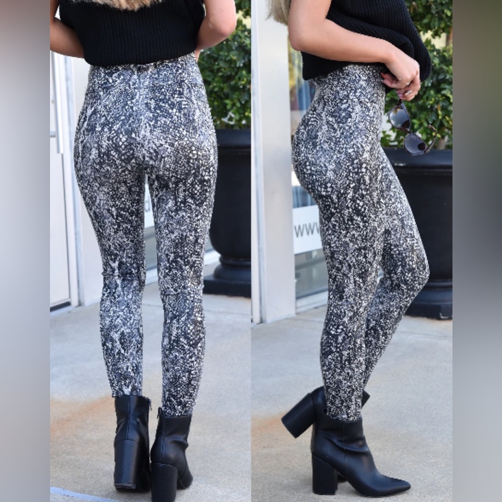 Spanx - Faux Leather Snake Shine Leggings